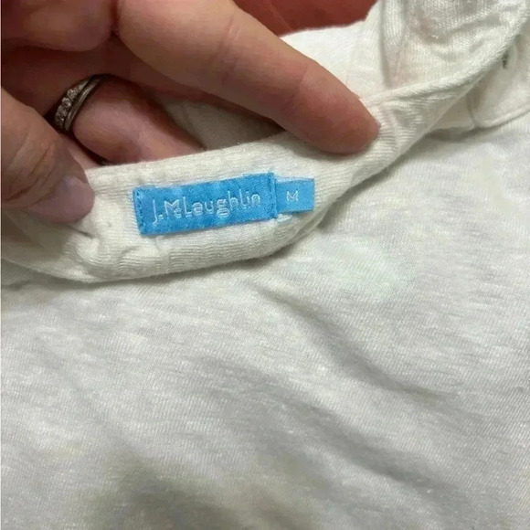 J. McLaughlin Linen Tunic White Medium Oversized - Picture 7 of 7